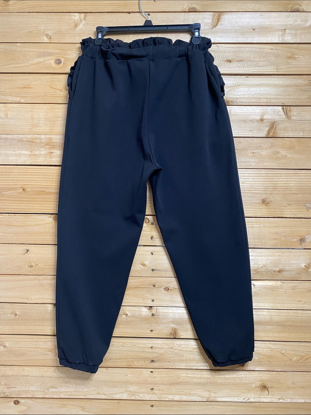 Black Paperbag Waist Tie Jogger Pants - Picture 8 of 8